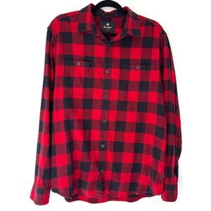 Red and Black Plaid Button-Up Shirt